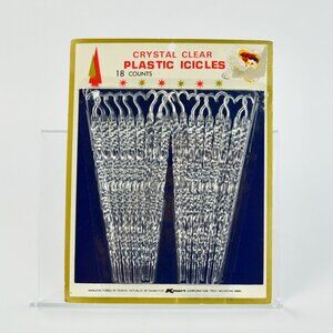 Kmart Vintage Crystal Clear Plastic Icicles 18 Count Vintage NOS New